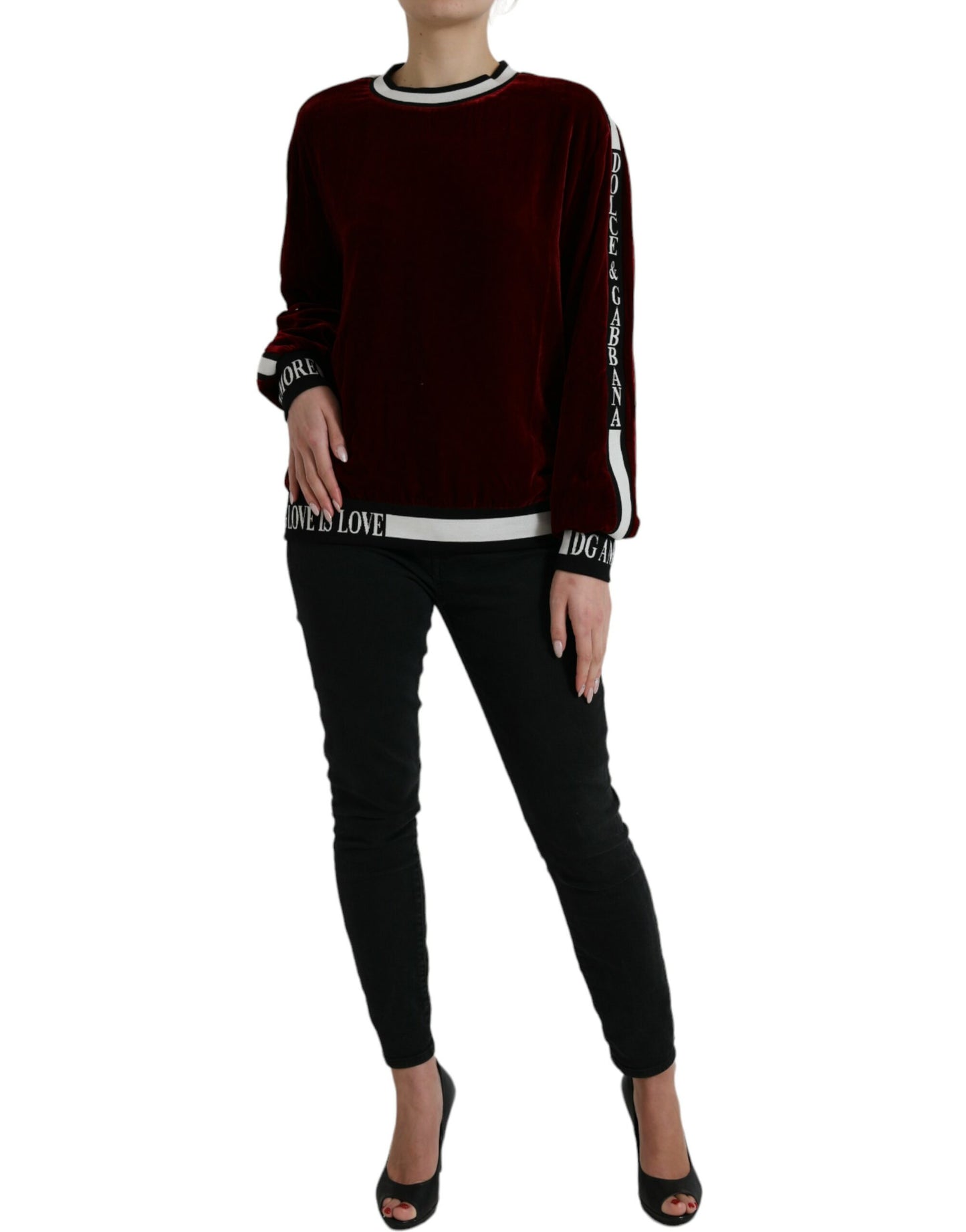 Elegante maglione in misto seta bordeaux