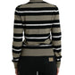 Elegante maglione a collo alto in lana a righe
