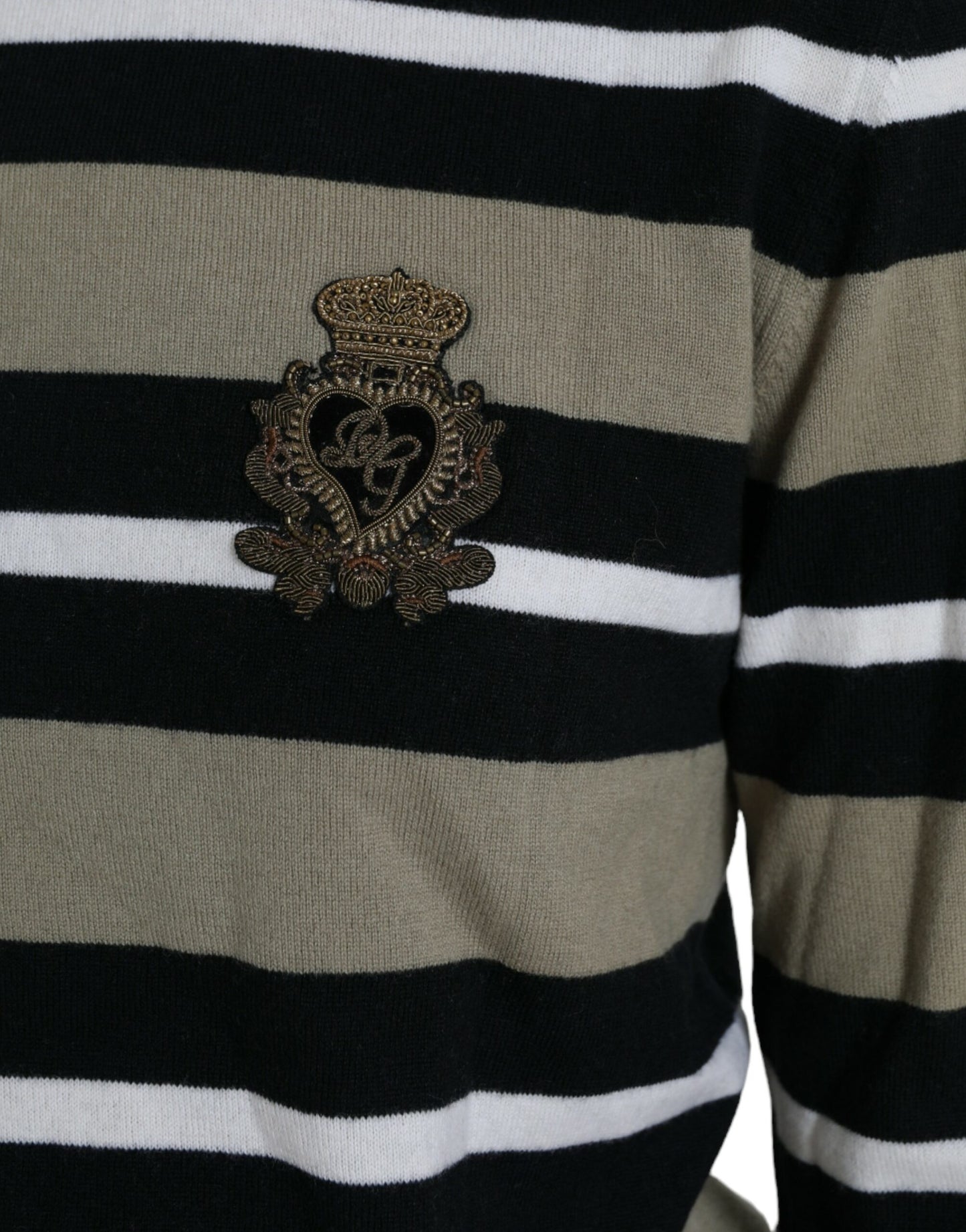 Elegante maglione a collo alto in lana a righe