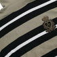 Elegante maglione a collo alto in lana a righe