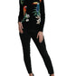 Elegante maglione cardigan in lana e seta stampato