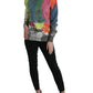 Maglione casual a collo alto in mohair multicolore