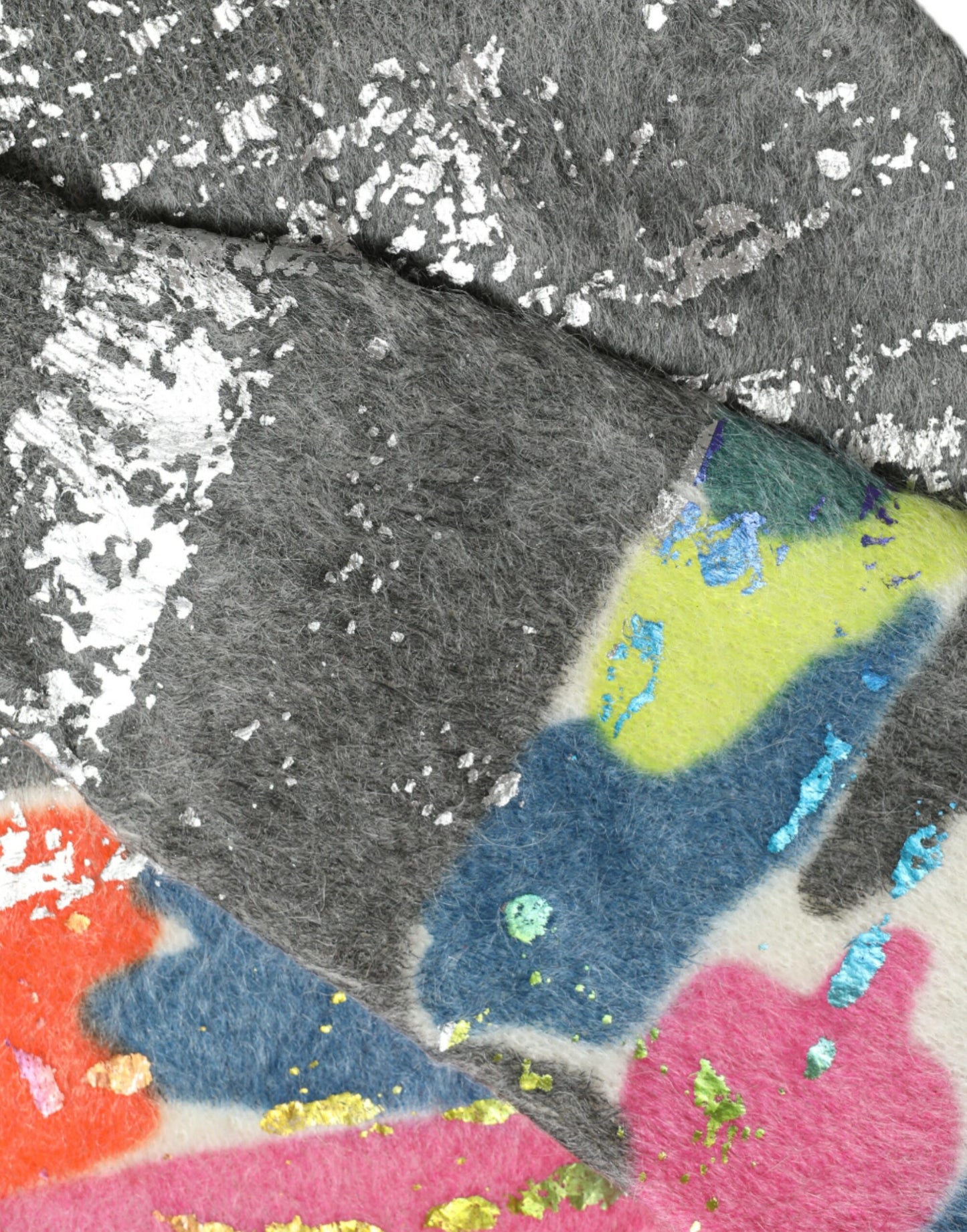 Maglione casual a collo alto in mohair multicolore