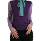 Maglione con fiocco in seta multicolore