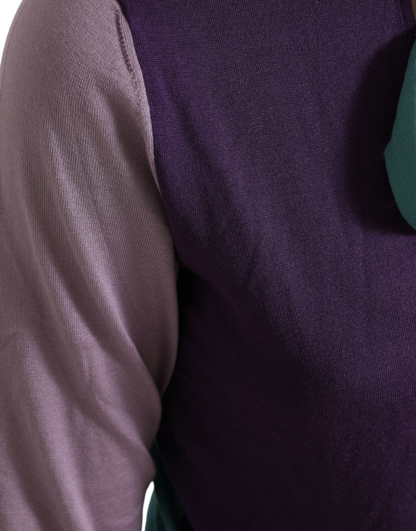 Maglione con fiocco in seta multicolore