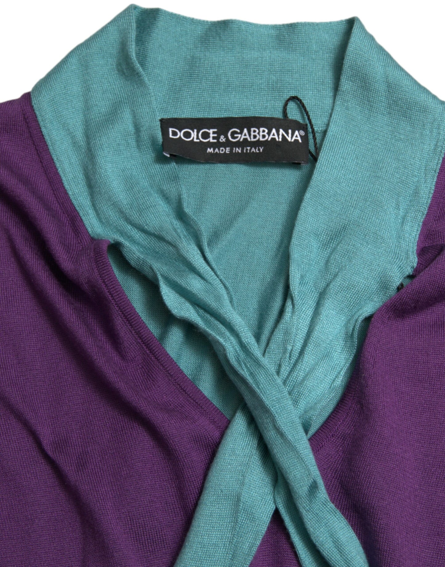 Maglione con fiocco in seta multicolore