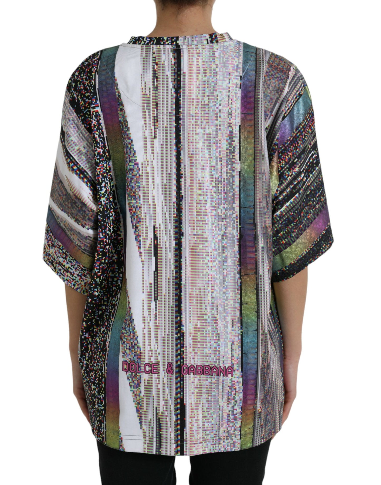 Maglietta girocollo multicolore chic