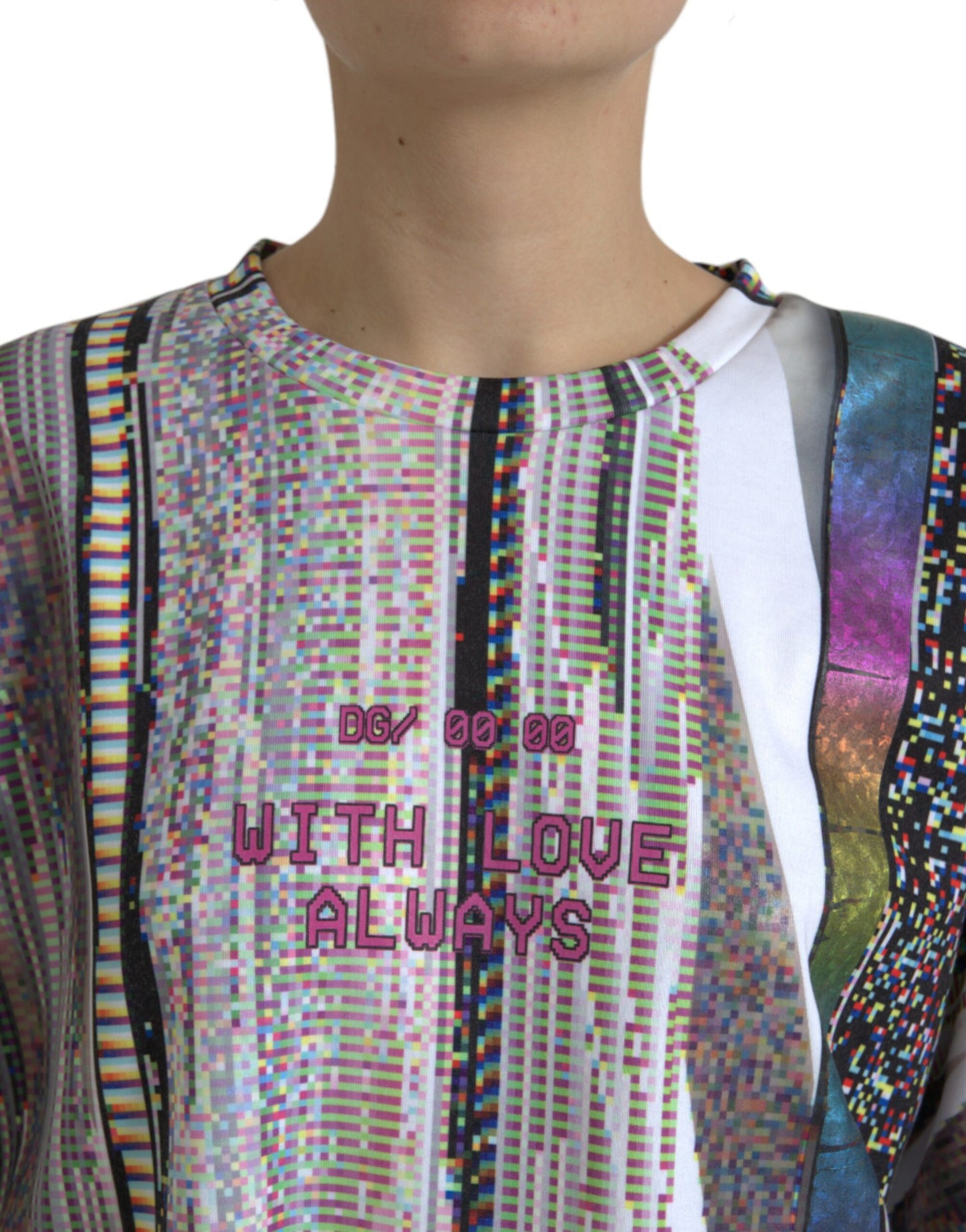 Maglietta girocollo multicolore chic