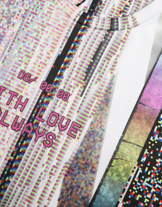 Maglietta girocollo multicolore chic