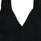 Elegante top corto bustier in cashmere nero