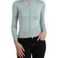 Elegante cardigan in seta azzurro chiaro