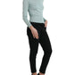 Elegante cardigan in seta azzurro chiaro
