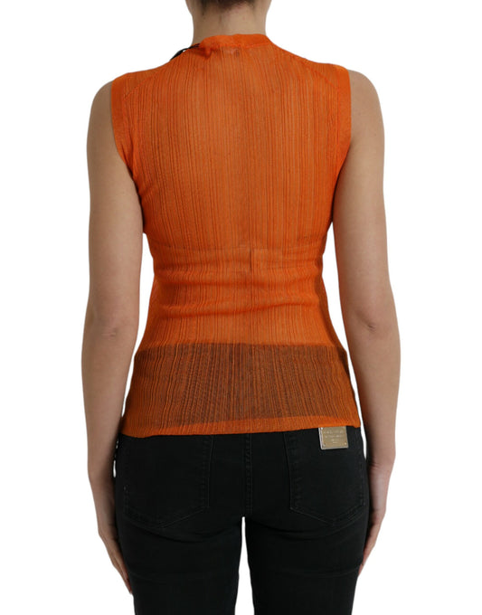 Canotta girocollo arancione chic