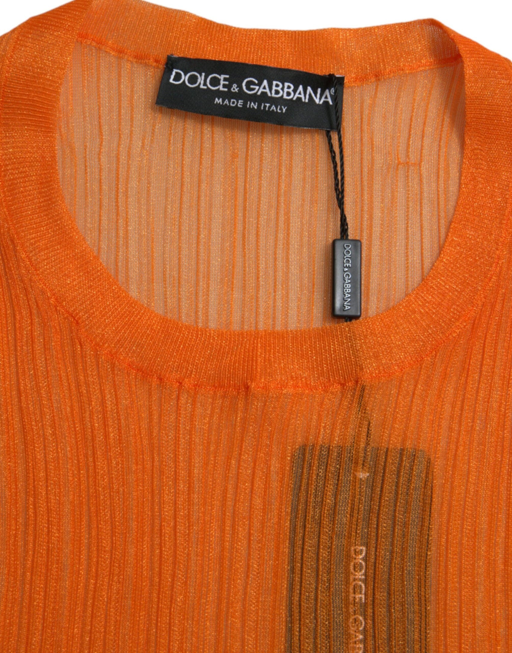 Schickes orangefarbenes Tanktop mit Rundhalsausschnitt