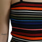 Canotta elegante a righe con spalline sottili