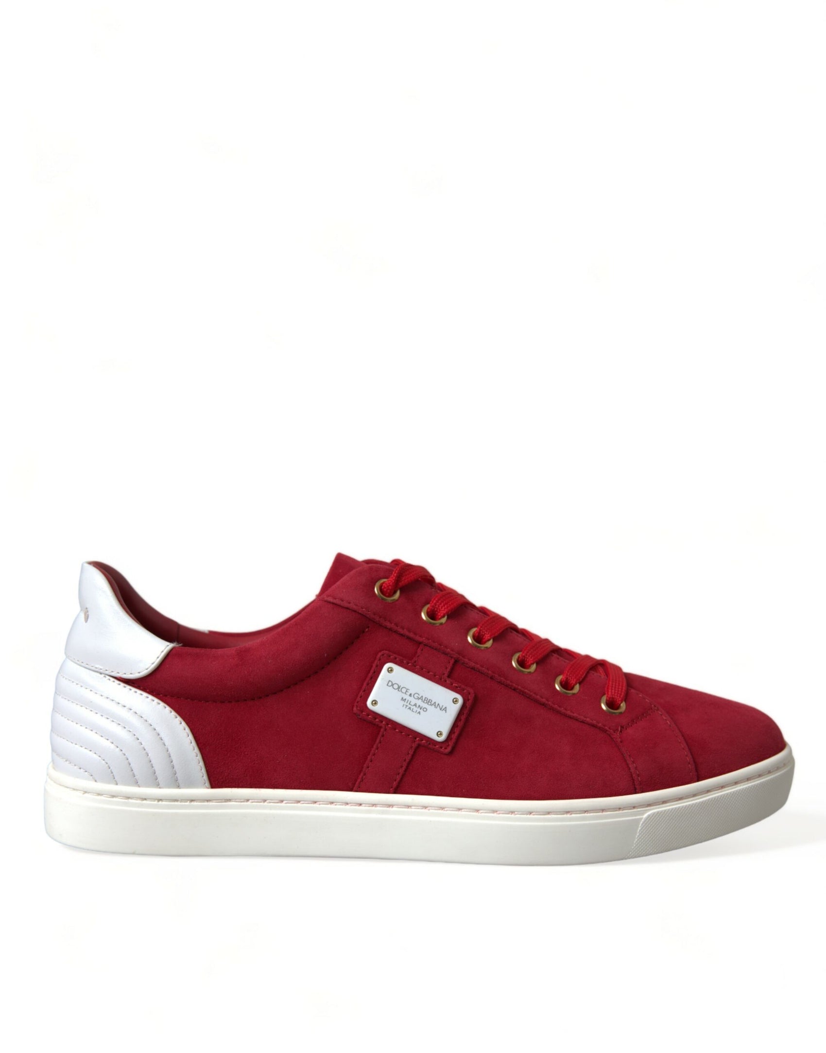 Elegante rot-weiße Leder-Sneaker