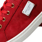 Elegant Red & White Leather Sneakers