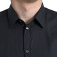 Elegantes, marineblaues Slim Fit Hemd