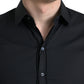 Elegantes schwarzes italienisches Slim Fit-Hemd