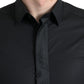Elegantes schwarzes Slim Fit Hemd