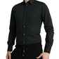 Elegantes, schmales, schwarzes Hemd aus Seidenmischung