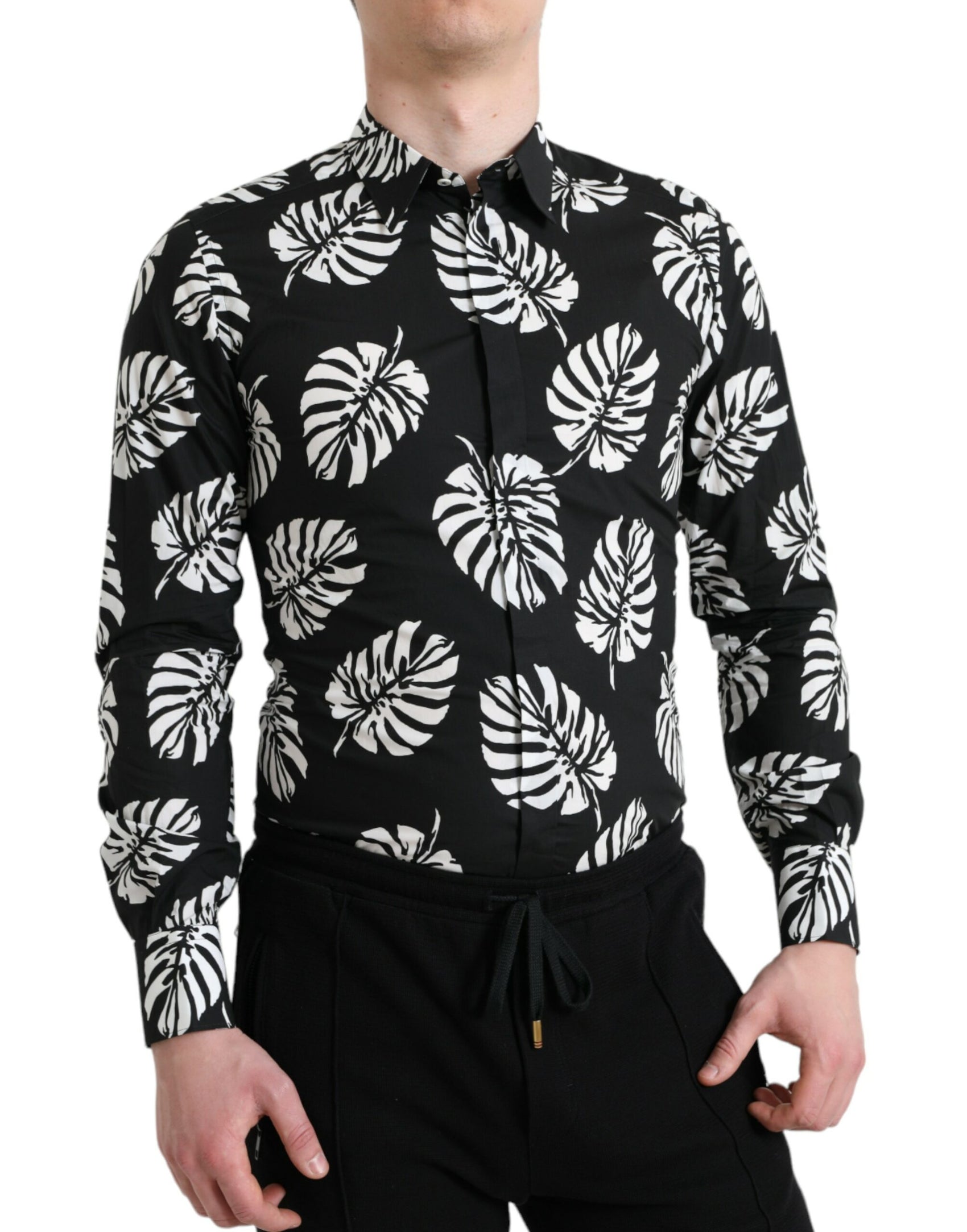 Elegantes Slim Fit Hemd mit Blattmuster
