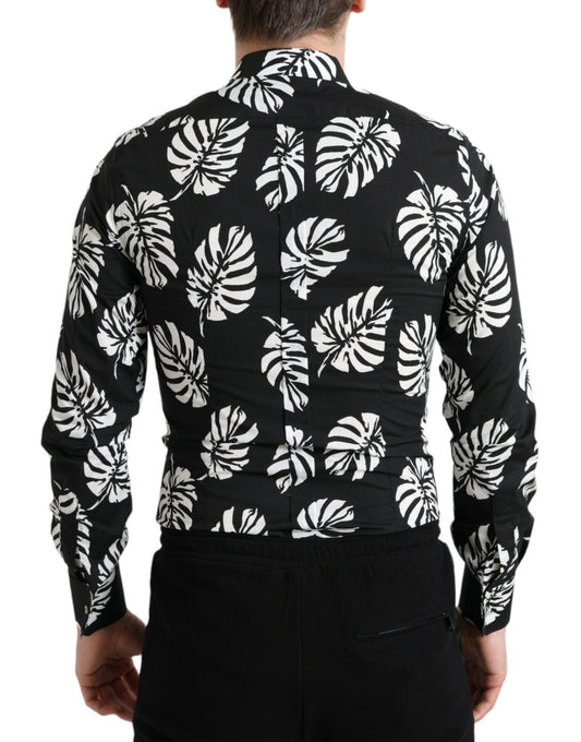 Elegantes Slim Fit Hemd mit Blattmuster