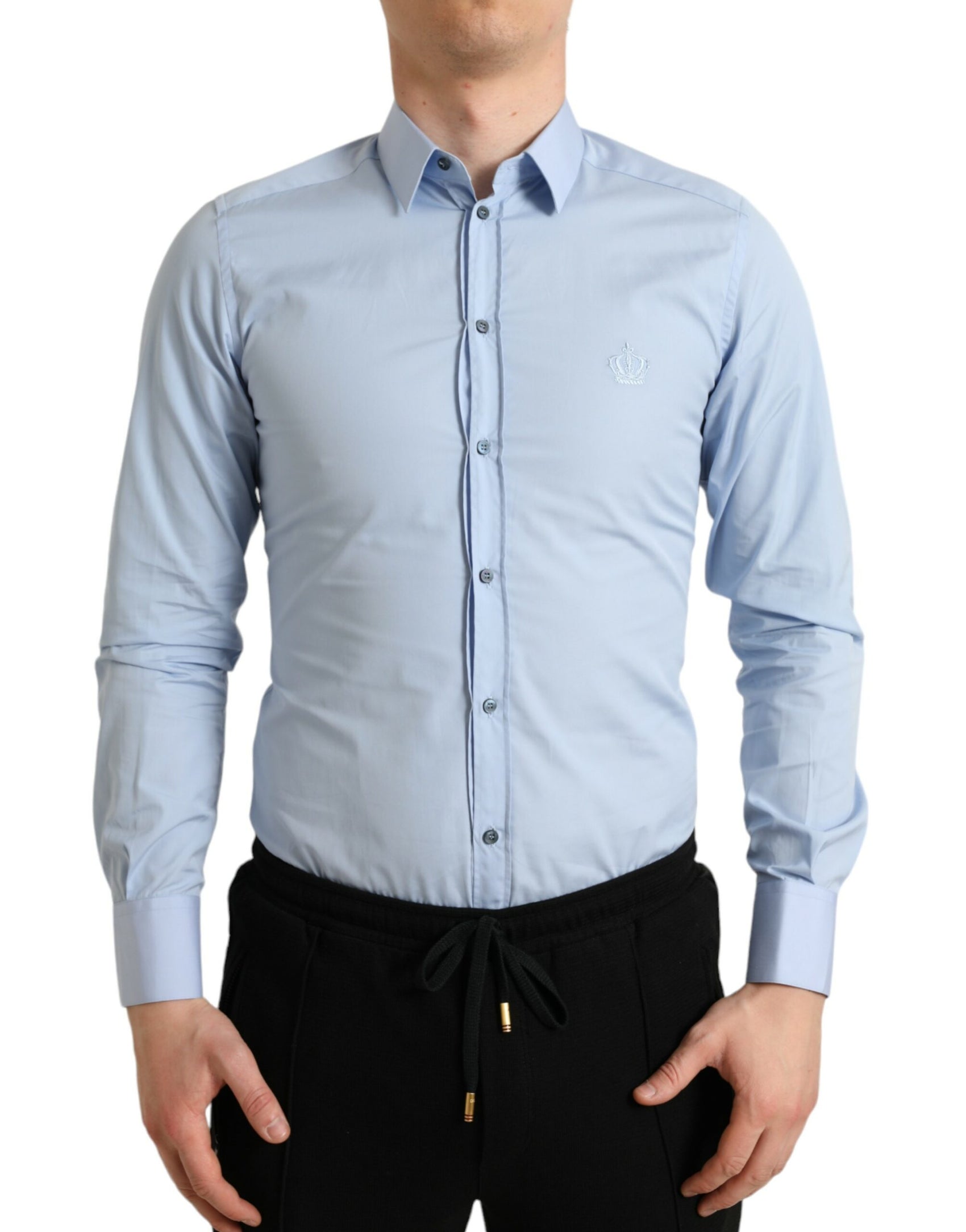 Elegantes Slim Fit Himmelblaues Hemd