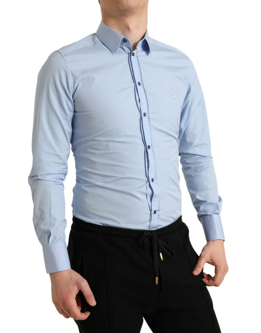 Elegantes Slim Fit Himmelblaues Hemd