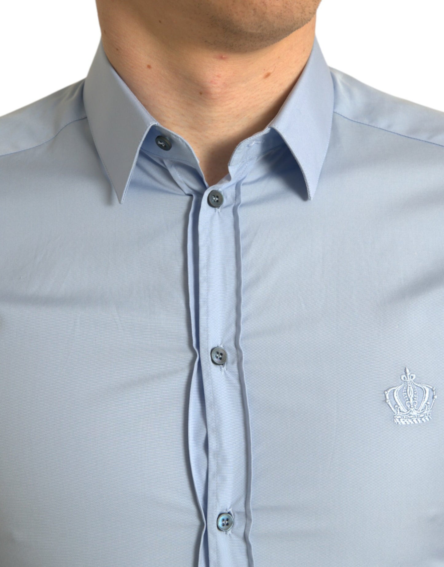 Elegantes Slim Fit Himmelblaues Hemd