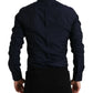 Elegantes marineblaues Jacquard-Hemd
