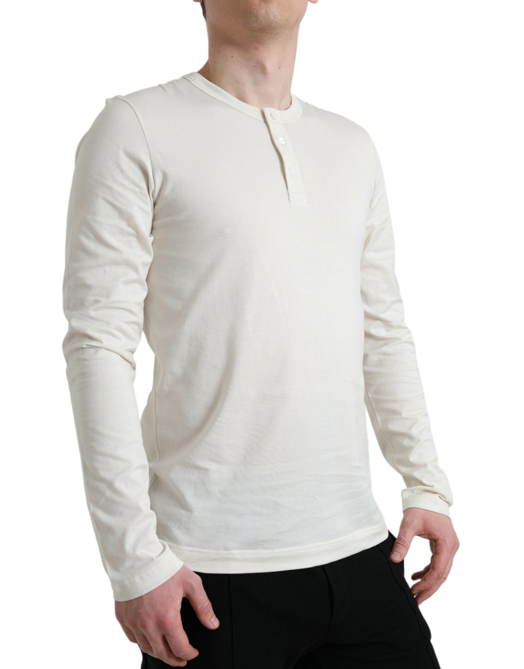 Eleganter Pullover aus cremefarbener Baumwolle