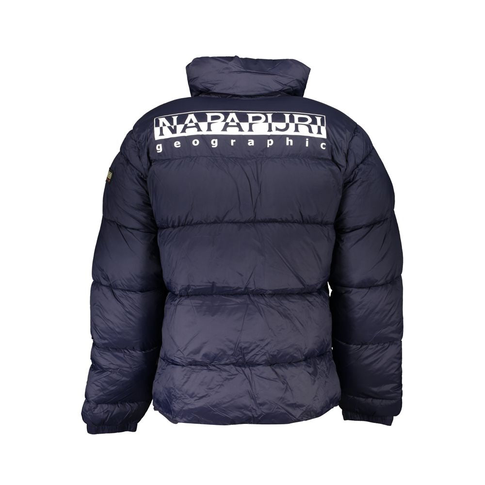 Giacca blu ecosostenibile con design elegante