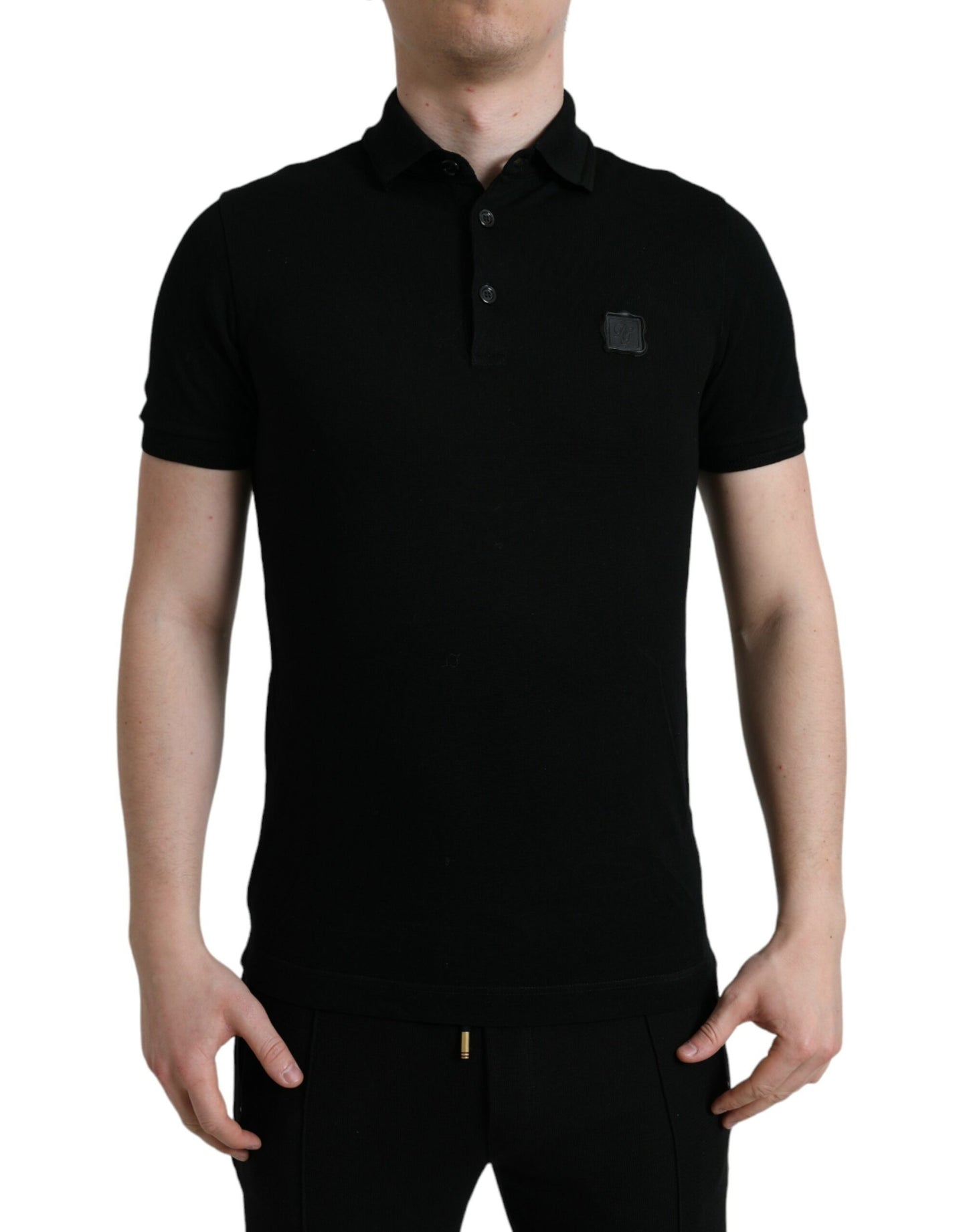 Elegante polo in cotone nero