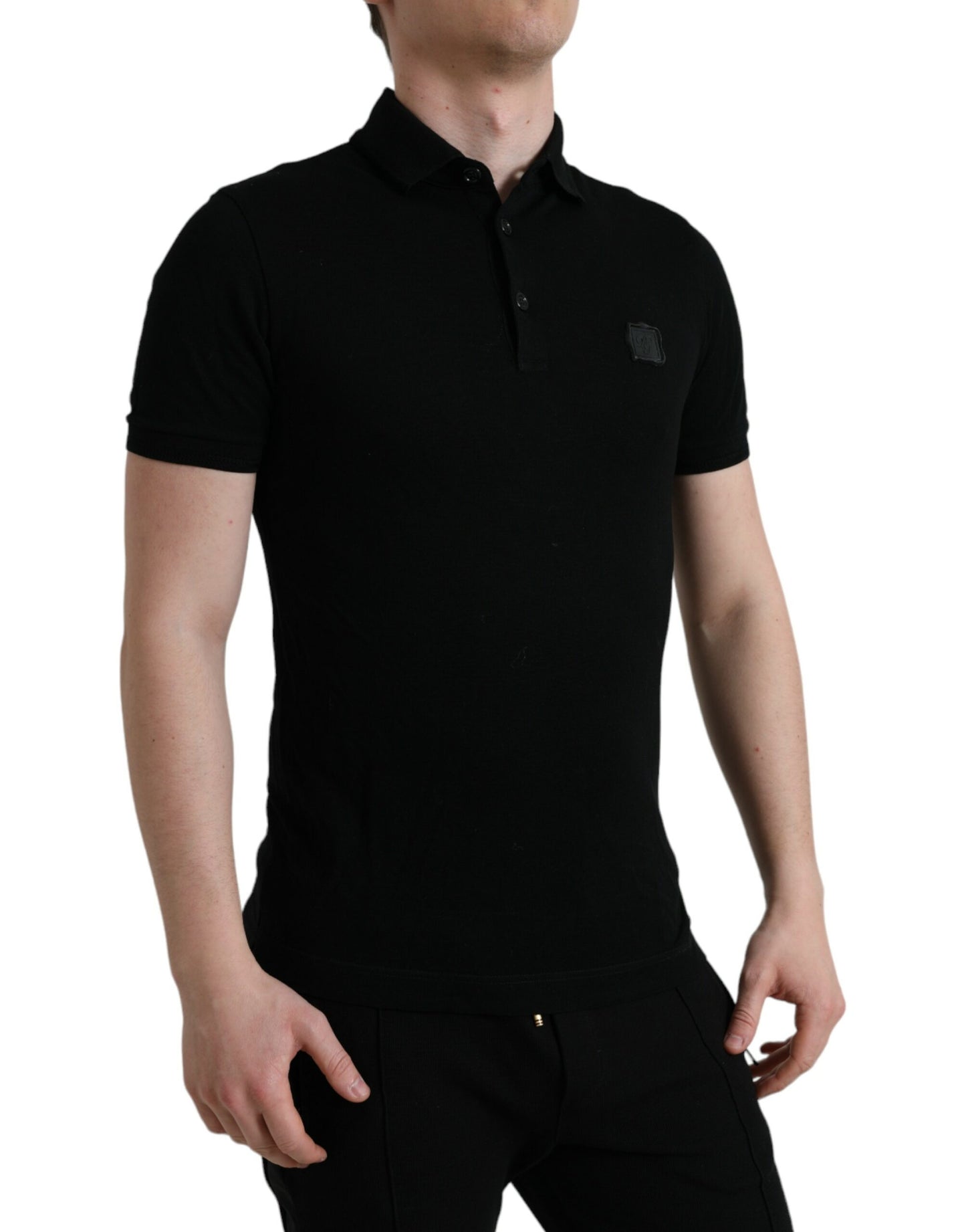 Elegante polo in cotone nero