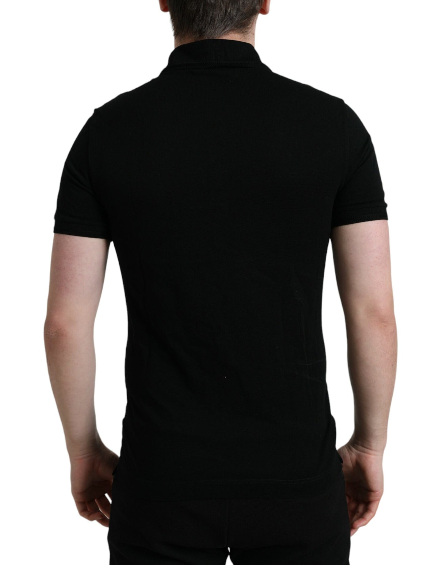 Elegante polo in cotone nero