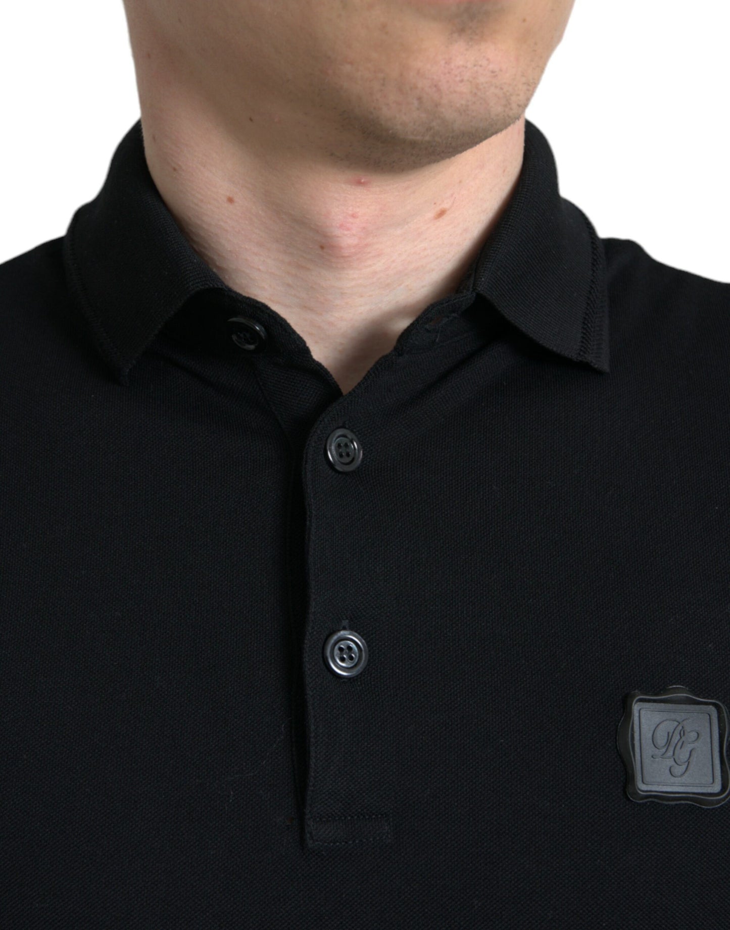 Elegante polo in cotone nero