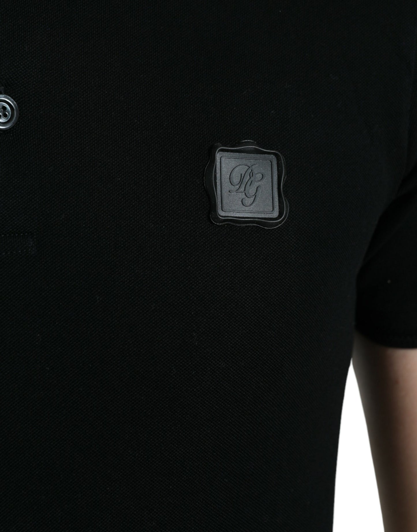 Elegante polo in cotone nero