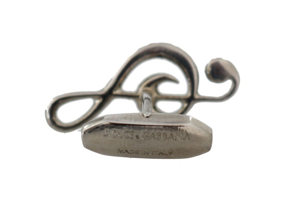 Eleganti gemelli in argento con chiave di violino