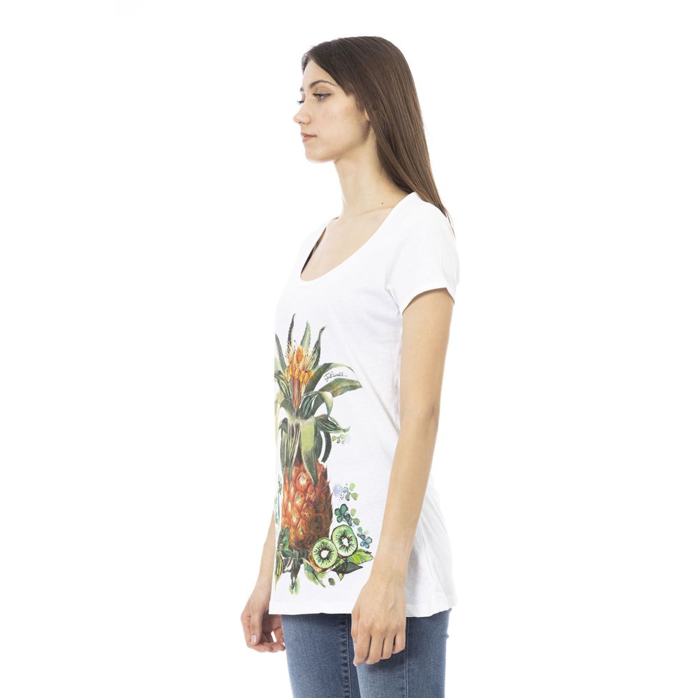 T-shirt da donna in cotone bianco