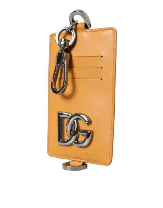 Elegante porta carte in pelle di vitello arancione