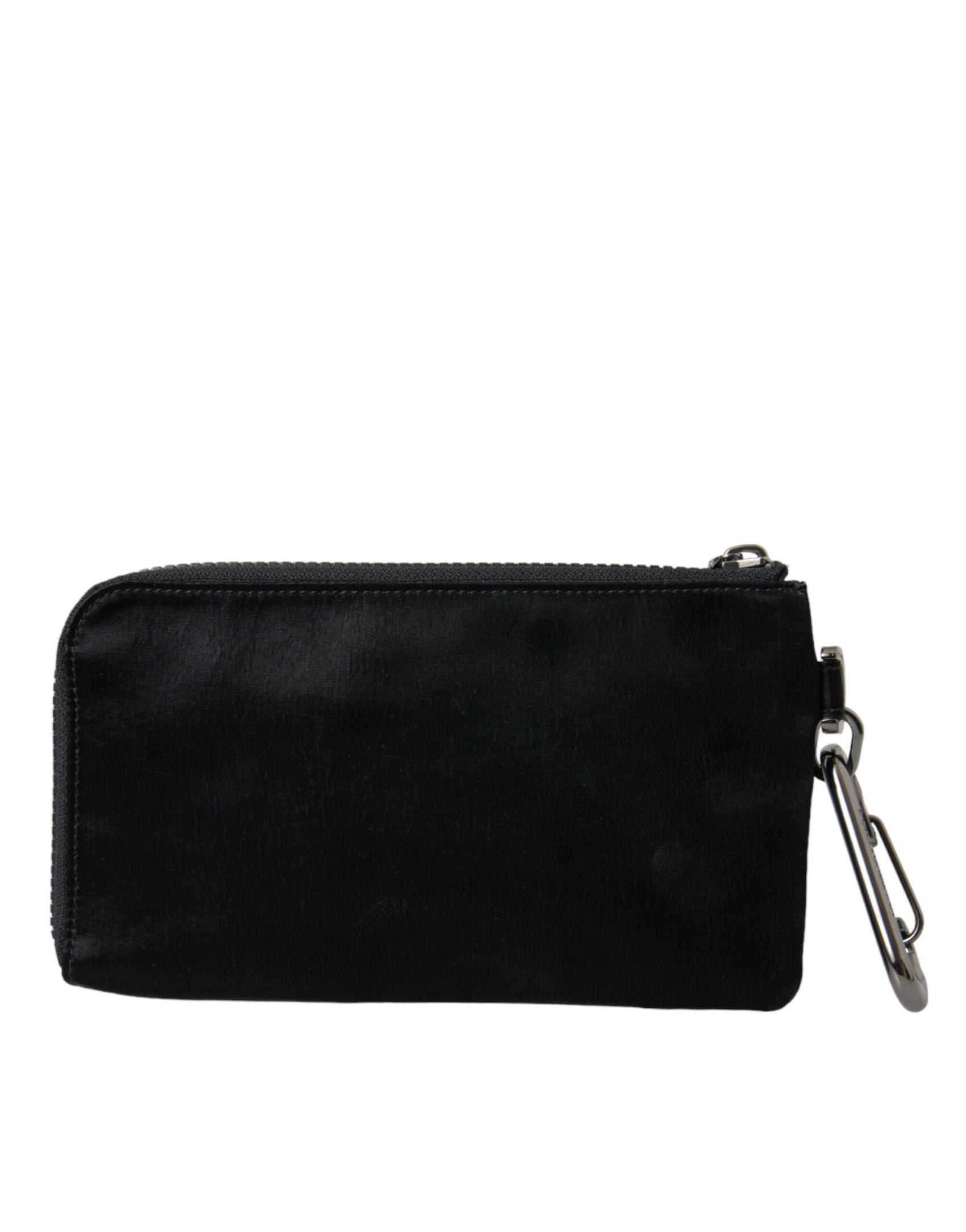 Elegante Designer-Tasche aus Nylon-Leder in Schwarz