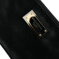 Sleek Designer Nylon-Leather Pouch in Black