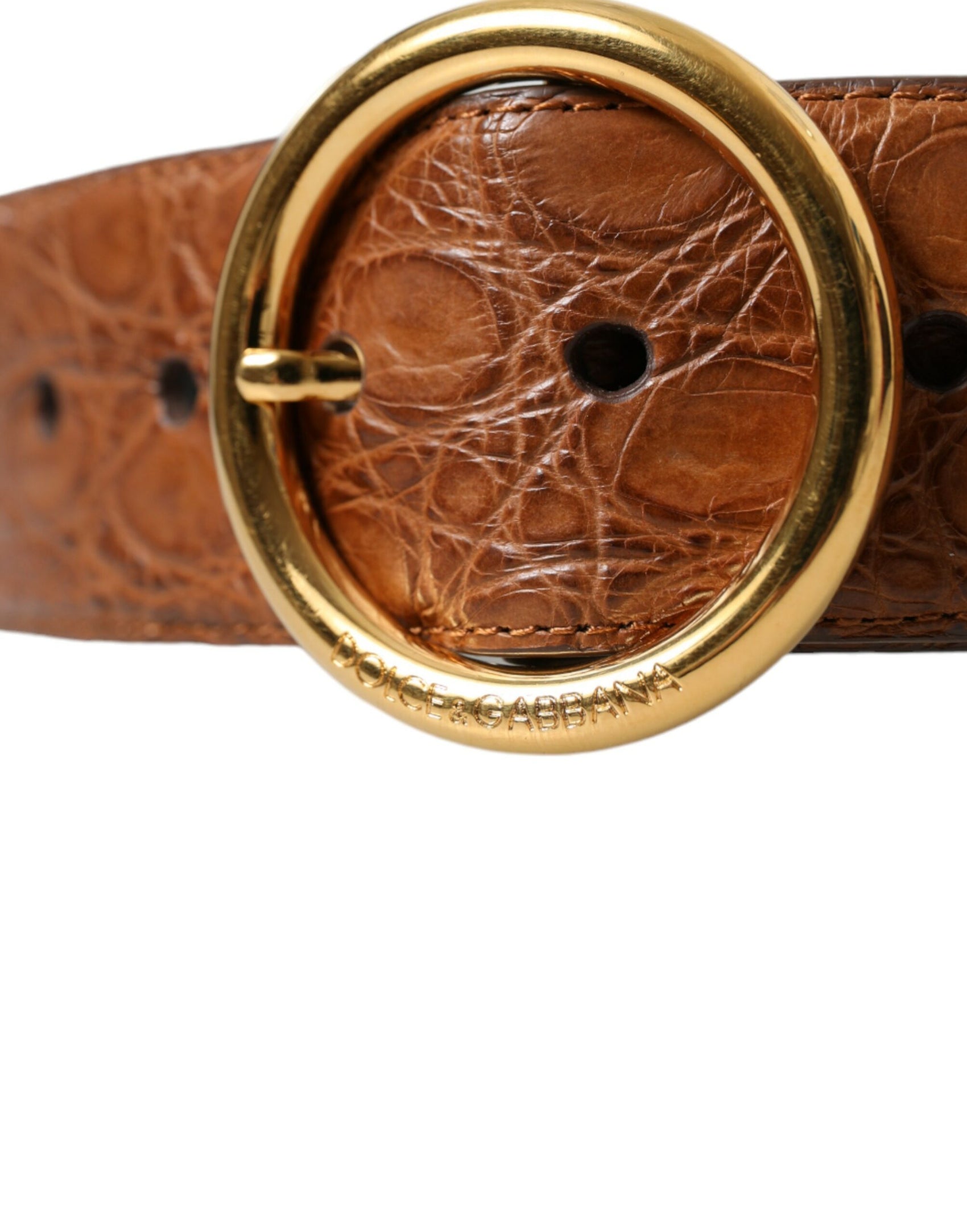 Cintura elegante in pelle esotica - marrone intenso