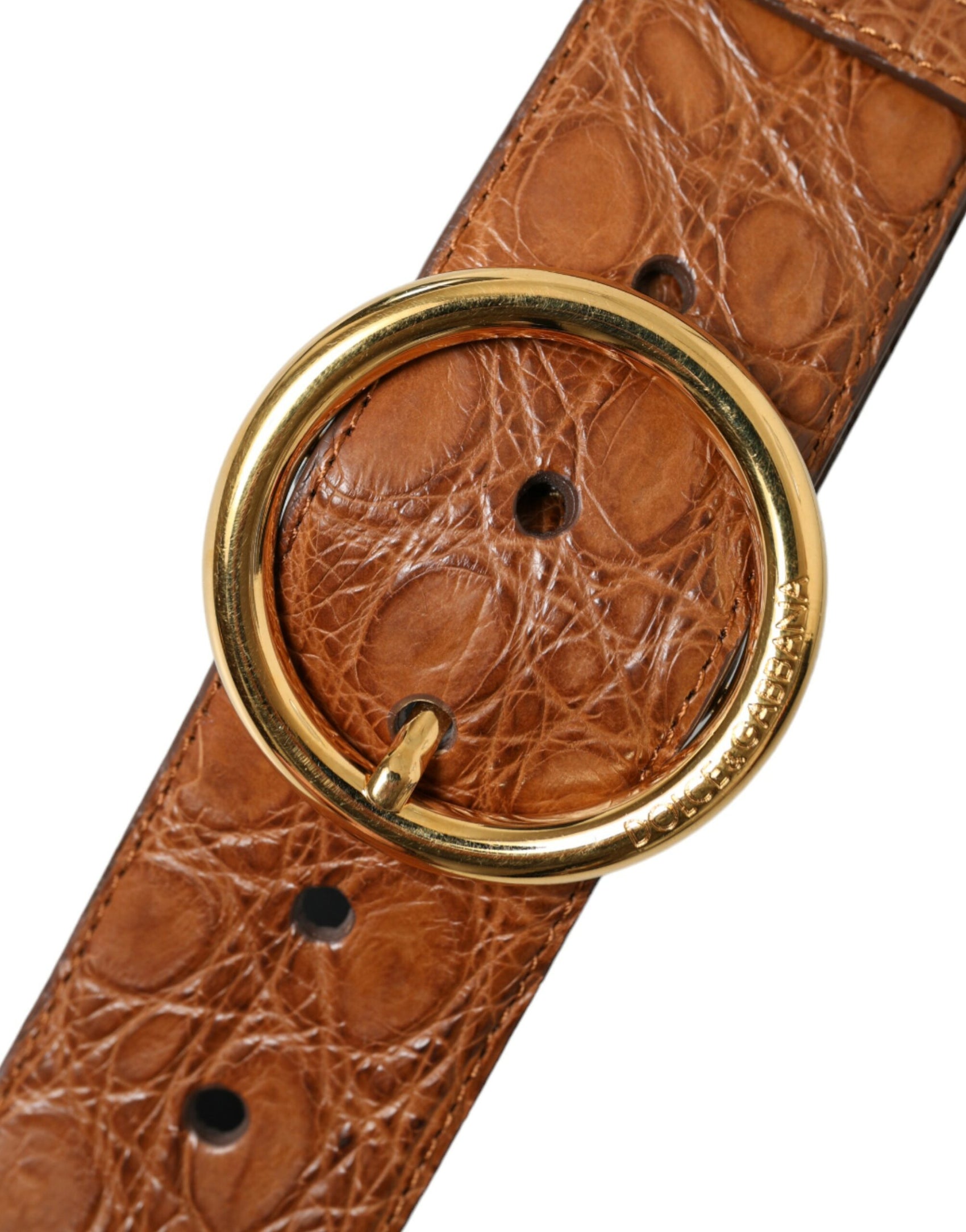 Cintura elegante in pelle esotica - marrone intenso