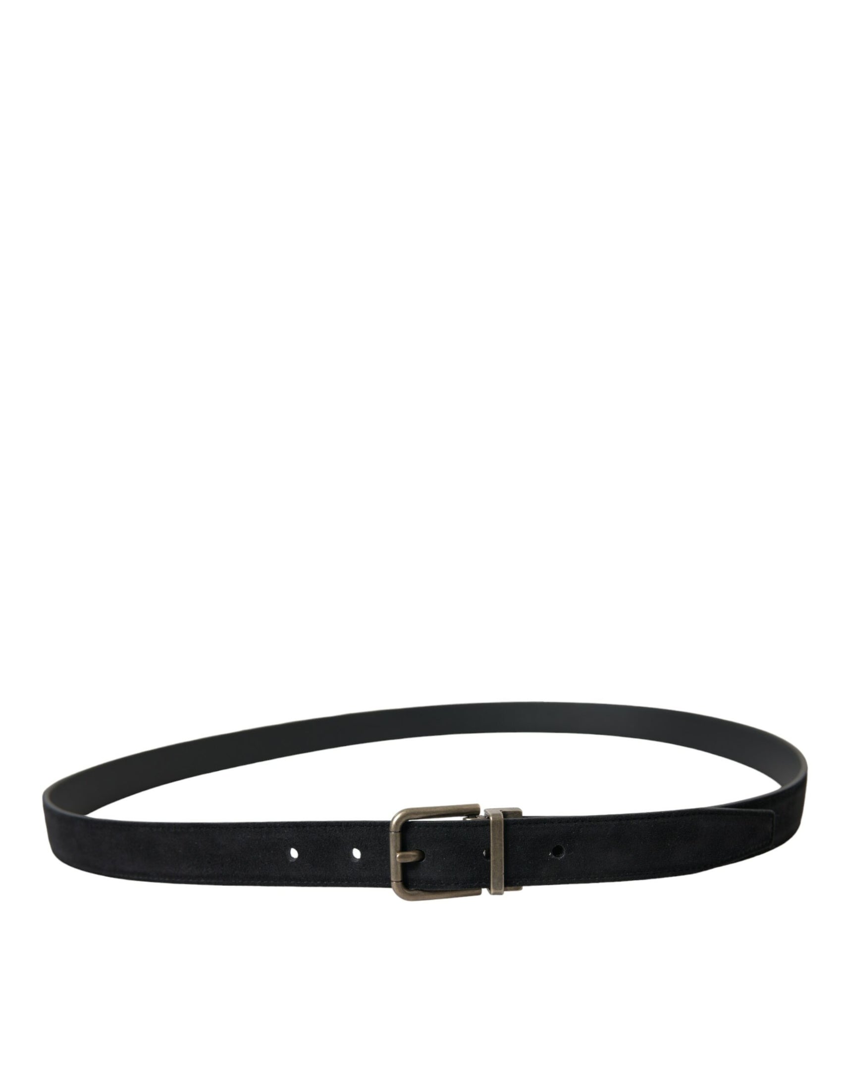 Elegante cintura in pelle nera con fibbia in metallo