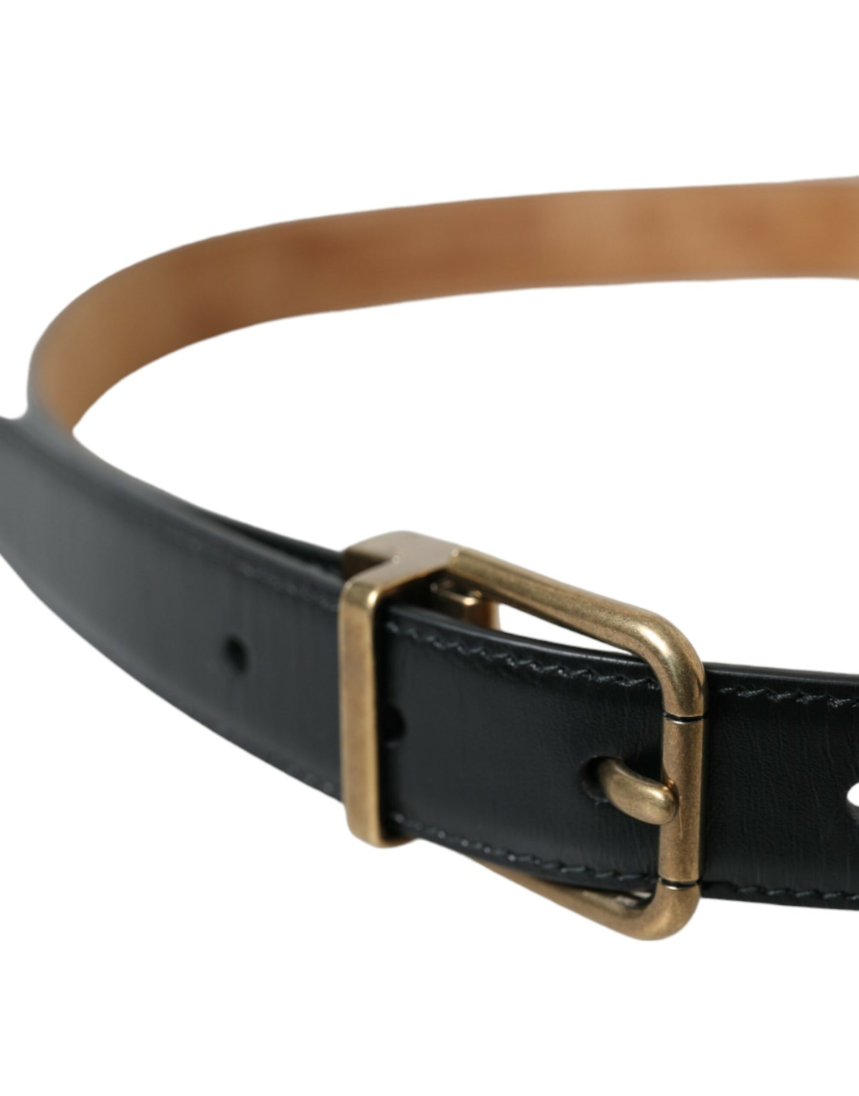 Cintura elegante in pelle di vitello nera