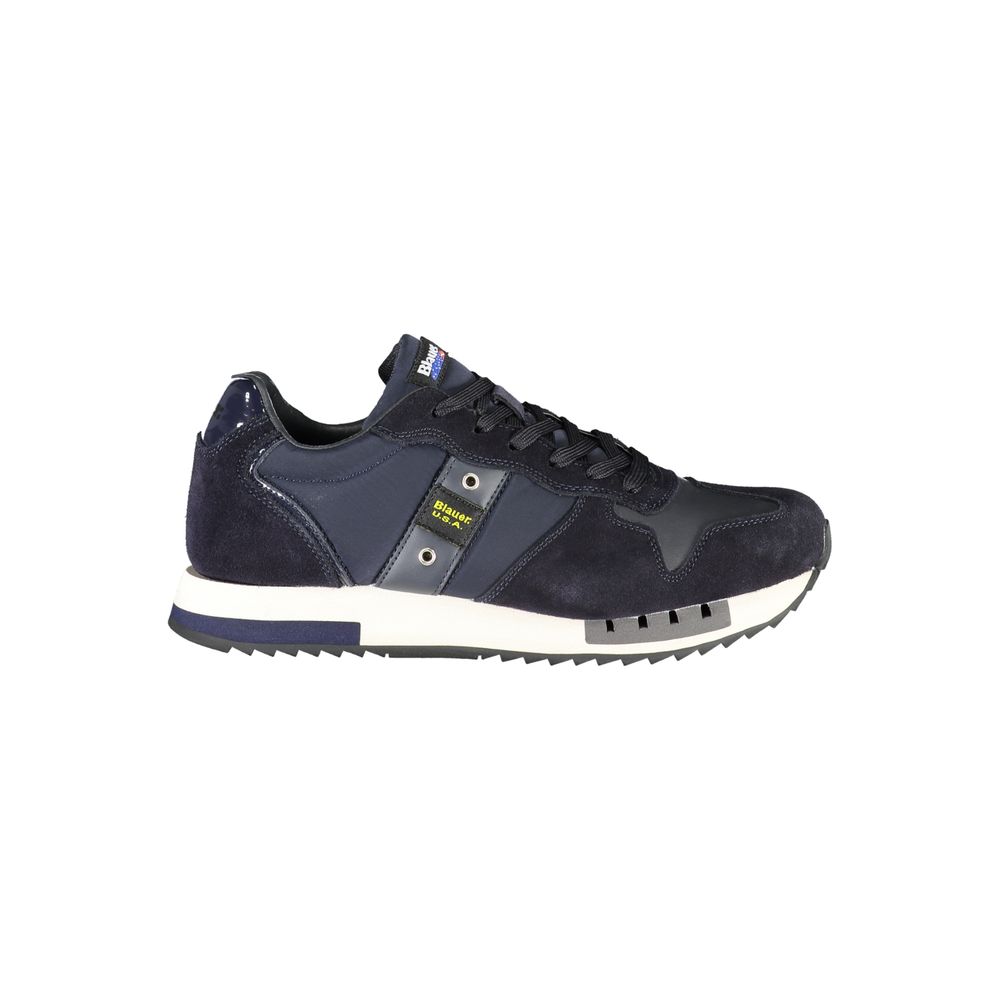 Sneakers sportive con lacci a contrasto in blu