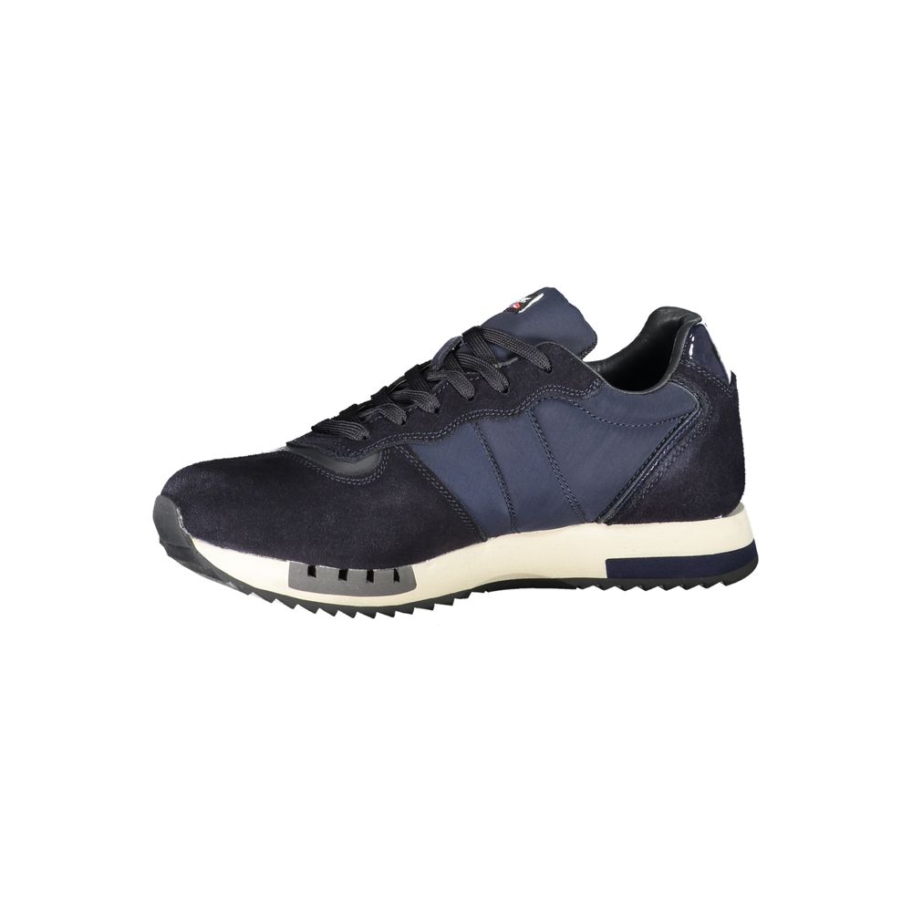 Sneakers sportive con lacci a contrasto in blu