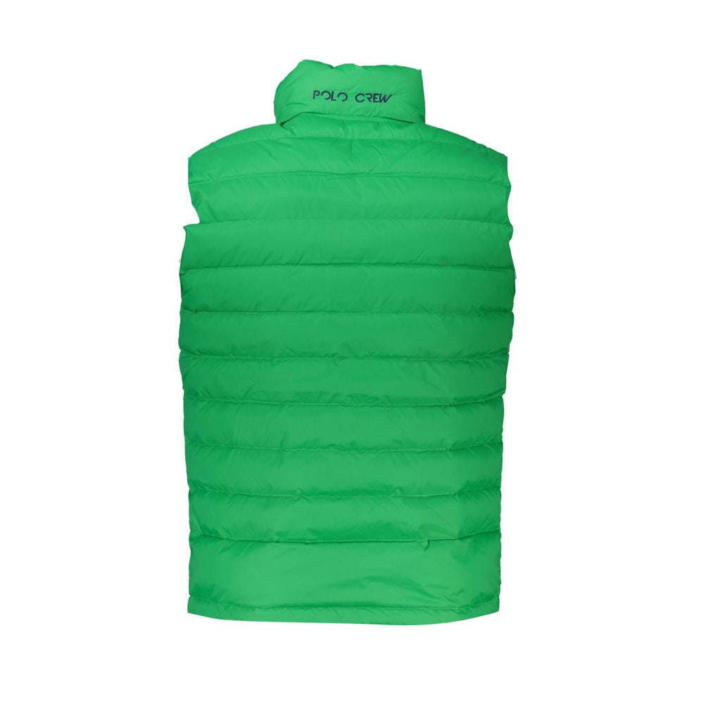 Giacca verde elegante senza maniche con ricamo